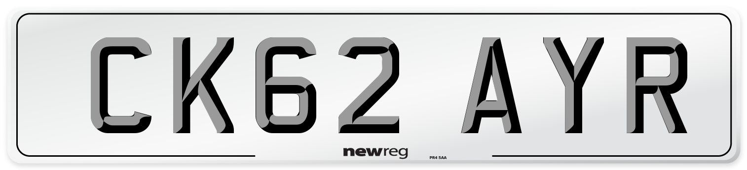 CK62 AYR Number Plate from New Reg